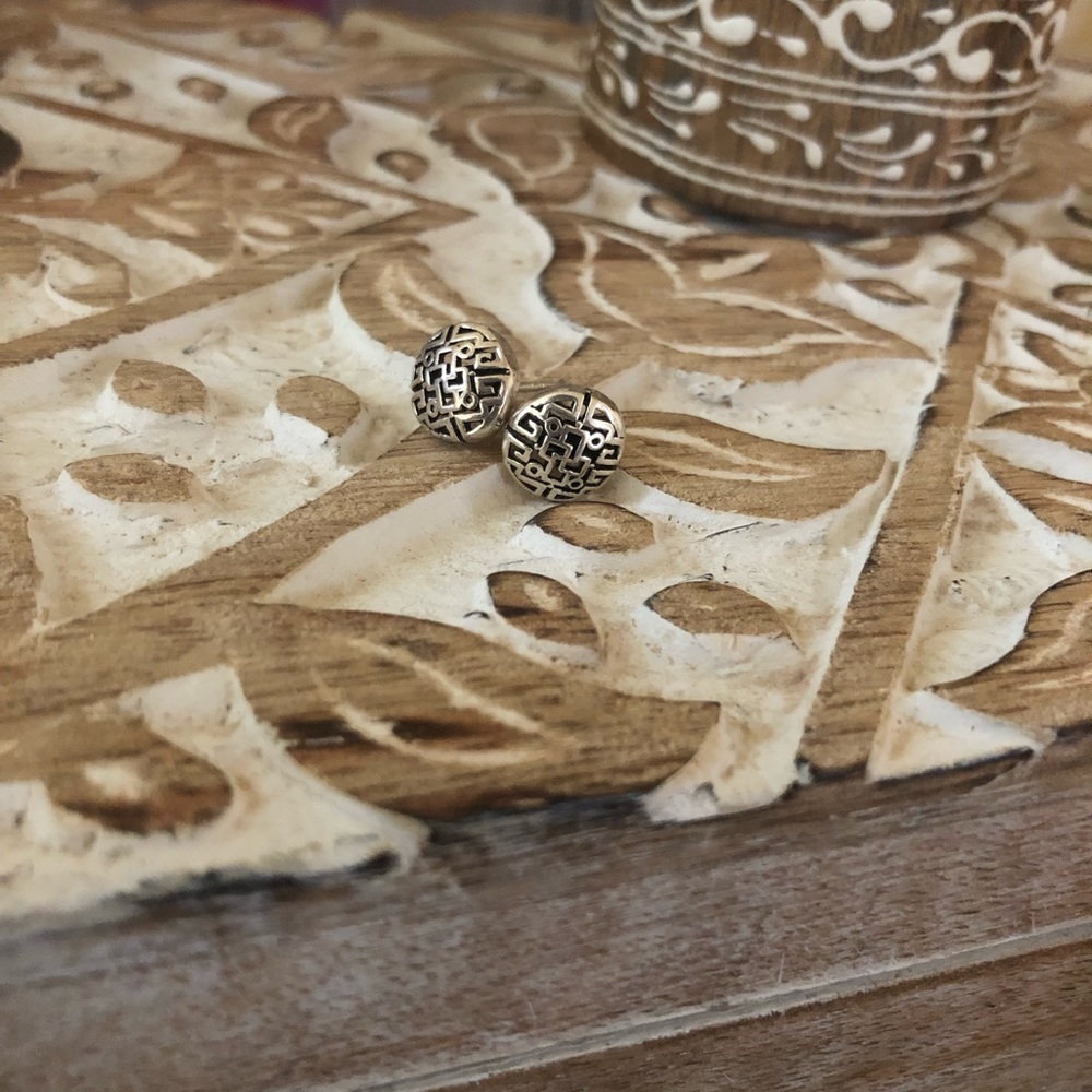 Geometric sterling silver studs